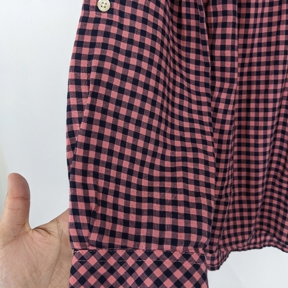 TALBOTS Checked Roll Tab Long Sleeve Button Down Shirt - Picture 6 of 12